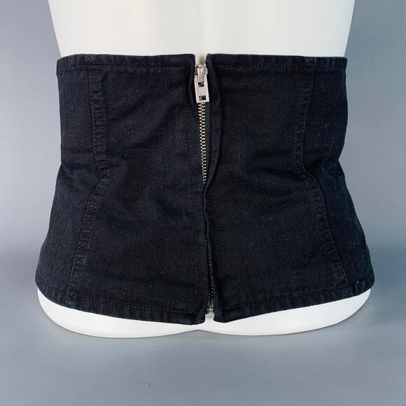 WILFRED Size M Black Cotton Twill Corset Zip Up Belt - Picture 3 of 6